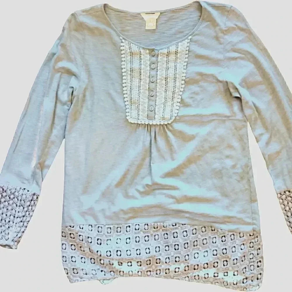 Sundance light blue boho blouse Size S